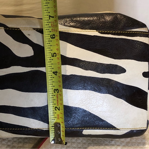 DOONEY BOURKE Vacchetta Leather Zebra Stripe Dome Shaped Crossbody Shoulder Bag - Picture 16 of 17